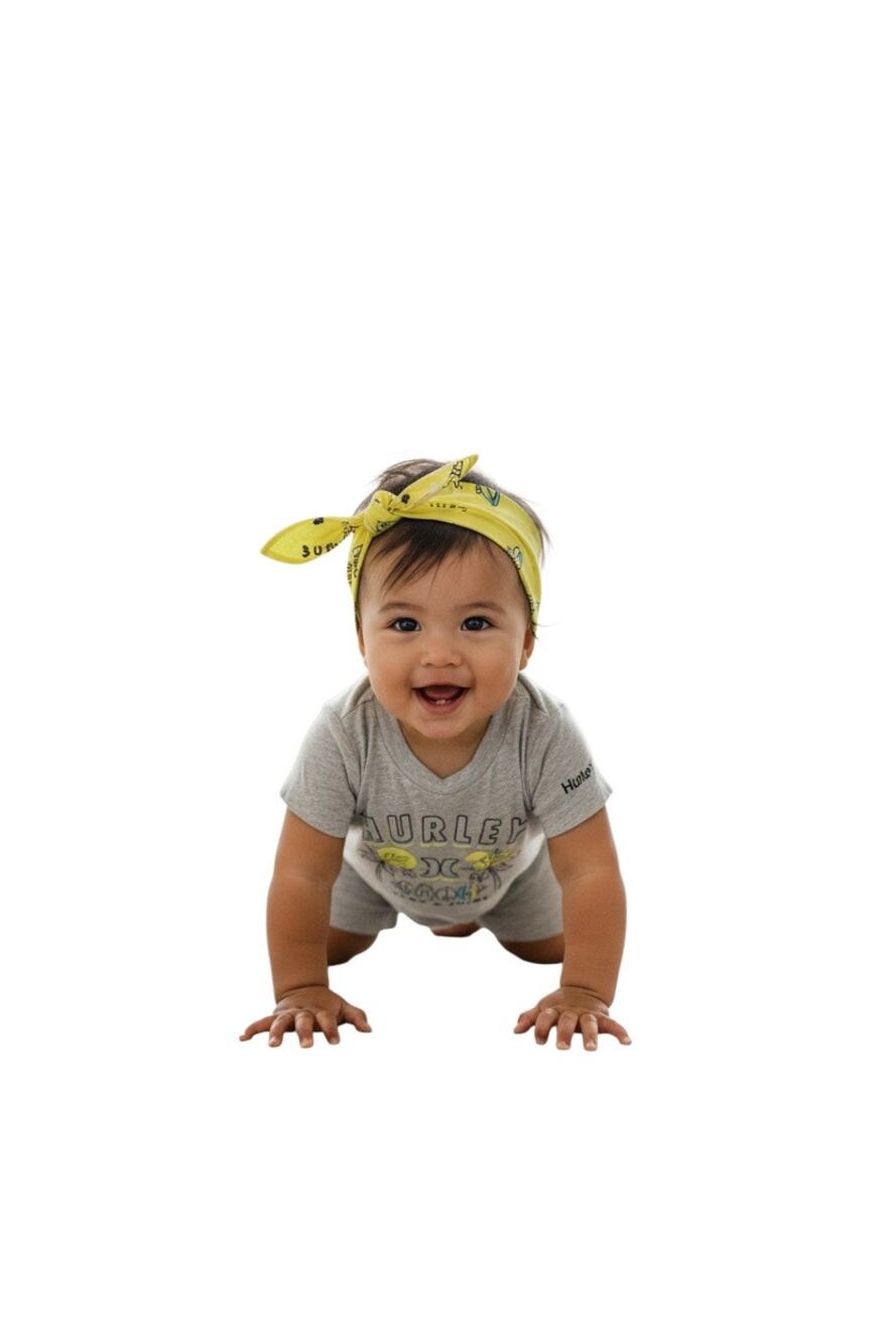 Hurley Baby 2-Pc. Shark Romper and Bib Set 3M